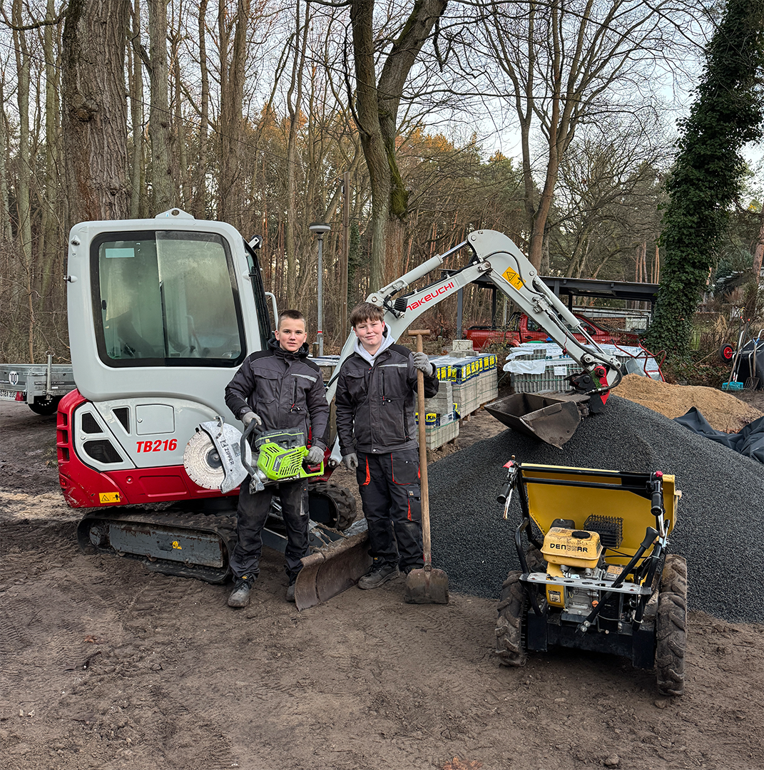 Zwei Praktikanten. Ein Team. Vollgas. 🔥 – Arthur & Ben im Praktikum bei LS GaLaBau